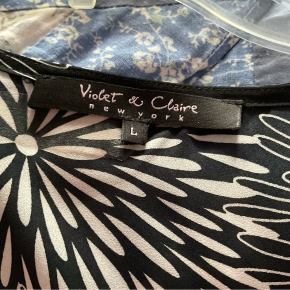 VIOLET & CLAIRE NEW YORK, BLACK AND WHITE FLORAL PRINT, SIZE: L - Picture 11 of 12